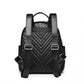 Miss Lulu Water-Resistant Chic PU Leather Backpack - Black