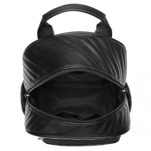Miss Lulu Water-Resistant Chic PU Leather Backpack - Black