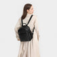 Miss Lulu Water-Resistant Chic PU Leather Backpack - Black