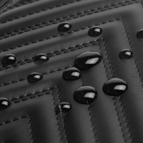 Miss Lulu Water-Resistant Chic PU Leather Backpack - Black