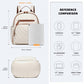 Miss Lulu Water-Resistant Chic PU Leather Backpack - Beige And Brown