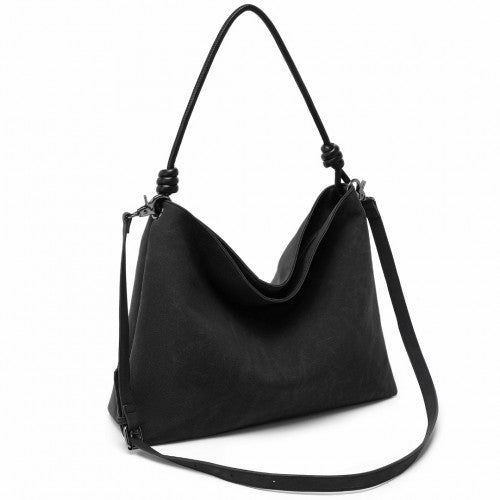 Miss Lulu Minimalist Chic Tote With Personality - Black