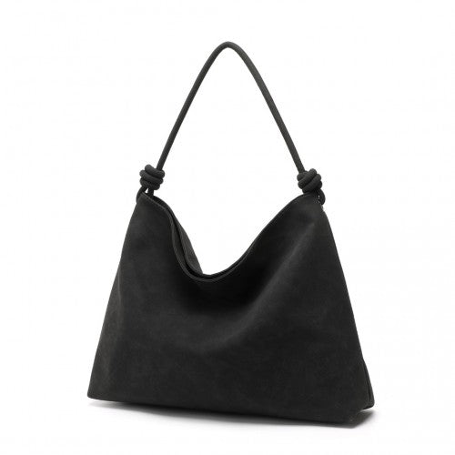 Miss Lulu Minimalist Chic Tote With Personality - Black
