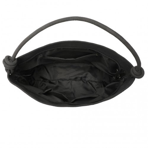 Miss Lulu Minimalist Chic Tote With Personality - Black