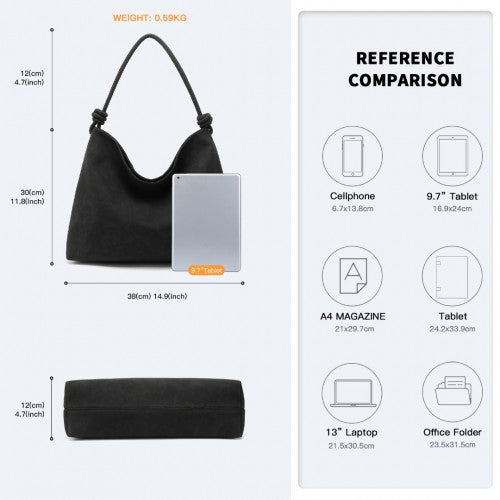 Miss Lulu Minimalist Chic Tote With Personality - Black