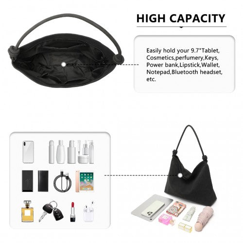 Miss Lulu Minimalist Chic Tote With Personality - Black