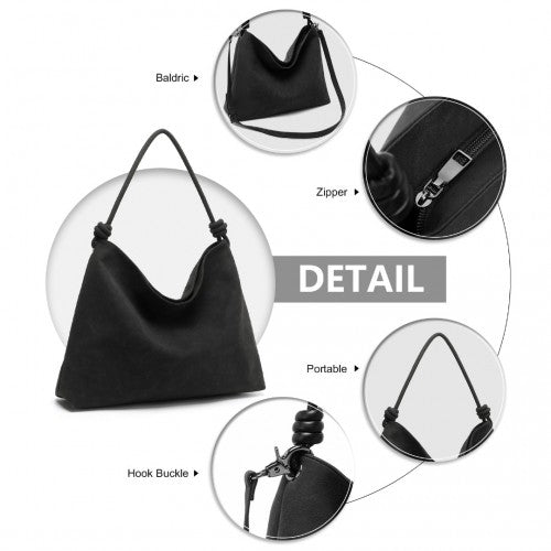 Miss Lulu Minimalist Chic Tote With Personality - Black