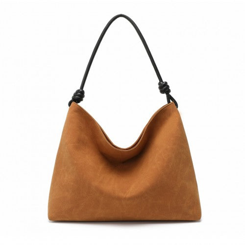 Miss Lulu Minimalist Chic Tote With Personality - Brown