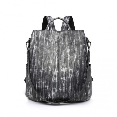 Miss Lulu Versatile Anti-Theft PU Leather Convertible Bag And Backpack - Black