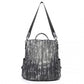 Miss Lulu Versatile Anti-Theft PU Leather Convertible Bag And Backpack - Black