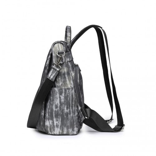 Miss Lulu Versatile Anti-Theft PU Leather Convertible Bag And Backpack - Black