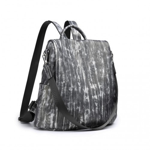Miss Lulu Versatile Anti-Theft PU Leather Convertible Bag And Backpack - Black