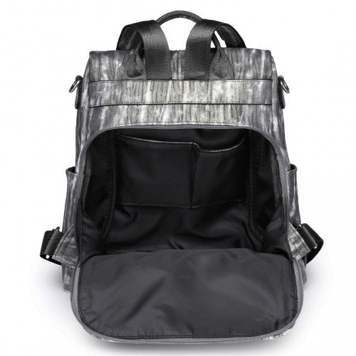 Miss Lulu Versatile Anti-Theft PU Leather Convertible Bag And Backpack - Black