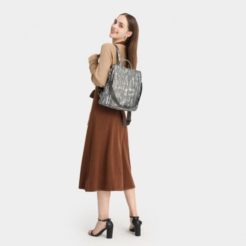 Miss Lulu Versatile Anti-Theft PU Leather Convertible Bag And Backpack - Black