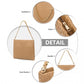Miss Lulu Sophisticated Embossed PU Leather Commuter Shoulder Bag With Chain Strap - Camel