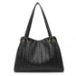 Miss Lulu Chic Embossed Tote With Tassel Detail And Card Pouch - Black