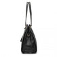 Miss Lulu Chic Embossed Tote With Tassel Detail And Card Pouch - Black