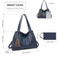 Miss Lulu Chic Embossed Tote With Tassel Detail And Card Pouch - Navy