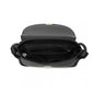 Miss Lulu Fashion Leather Commute Flap Small Square Bag - Black