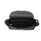 Miss Lulu Fashion Leather Commute Flap Small Square Bag - Black