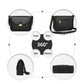 Miss Lulu Fashion Leather Commute Flap Small Square Bag - Black