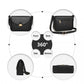 Miss Lulu Fashion Leather Commute Flap Small Square Bag - Black