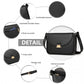 Miss Lulu Fashion Leather Commute Flap Small Square Bag - Black