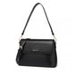 Miss Lulu Classic Flap Leather Shoulder Bag - Black