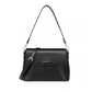 Miss Lulu Classic Flap Leather Shoulder Bag - Black