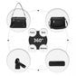 Miss Lulu Classic Flap Leather Shoulder Bag - Black