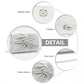 Miss Lulu Women's Pleated Bow Evening Bag Clutch Handbag - Silver
