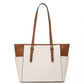 Miss Lulu Faux Leather Adjustable Handle Tote Bag - Beige And Light Brown