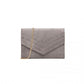Miss Lulu Chevron Envelope Clutch Bag - Grey