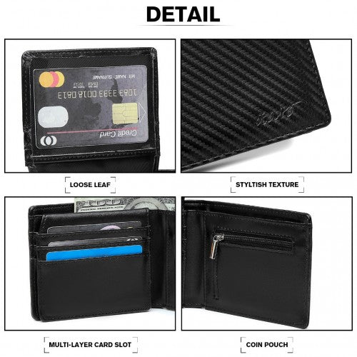 Kono Business Casual RFID Blocking Mens Wallet - Black