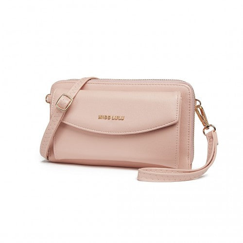 Miss Lulu Women's Leather Touch Screen Wrist Wallet - Pink