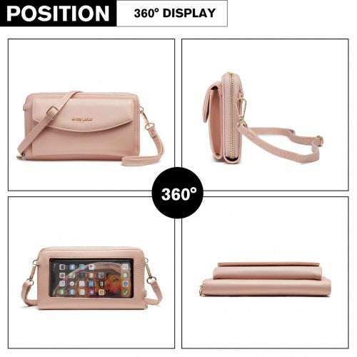 Miss Lulu Women's Leather Touch Screen Wrist Wallet - Pink