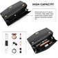 Miss Lulu Elegant Flap Clutch Leather Chain Evening Bag -Black
