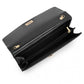 Miss Lulu Elegant Flap Clutch Leather Chain Evening Bag -Black