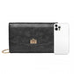 Miss Lulu Elegant Flap Clutch Leather Chain Evening Bag -Black