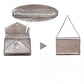 Miss Lulu Glitter Envelope Flap Clutch Evening Bag - Grey