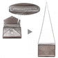 Miss Lulu Glitter Envelope Flap Clutch Evening Bag - Grey