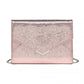 Miss Lulu Glitter Envelope Flap Clutch Evening Bag - Pink