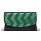 Miss Lulu Gorgeous Sequins Evening Clutch Bag Chain Shoulder Bag - Black And Green