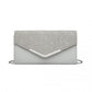 Miss Lulu Lace Envelope Flap Clutch Evening Bag - Grey