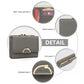 Miss Lulu PU Leather Half-Circle Petal Clasp Wallet - Grey