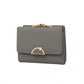 Miss Lulu PU Leather Half-Circle Petal Clasp Wallet - Grey