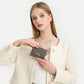 Miss Lulu PU Leather Half-Circle Petal Clasp Wallet - Grey