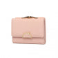 Miss Lulu PU Leather Half-Circle Petal Clasp Wallet - Pink