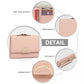 Miss Lulu PU Leather Half-Circle Petal Clasp Wallet - Pink