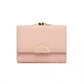 Miss Lulu PU Leather Half-Circle Petal Clasp Wallet - Pink